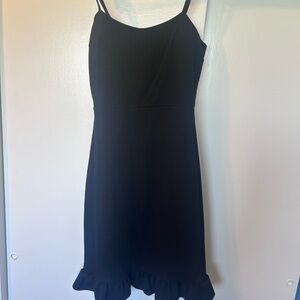 Lulus Black Spaghetti Strap Ruffle-Hem Dress
